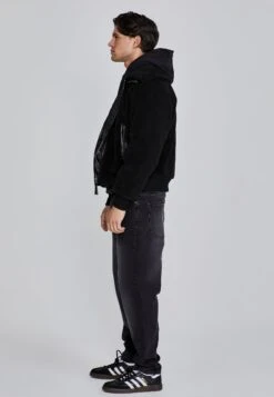 SikSilk Black Sherpa Bomber Jacket -Modern Men Wear Shop SS 26732 4