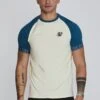 SikSilk Ecru Blue Tech T-Shirt -Modern Men Wear Shop SS 26855 1
