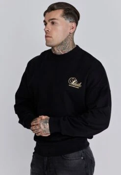 SikSilk Black Graphic Sweater