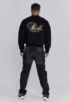SikSilk Black Graphic Sweater -Modern Men Wear Shop SS 26863 5