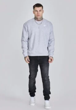 SikSilk Grey Marl Essentials Sweater -Modern Men Wear Shop SS 26927 3