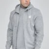 SikSilk Grey Essentials Full Zip Hoodie -Modern Men Wear Shop SS 26933 1