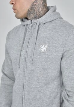 SikSilk Grey Essentials Full Zip Hoodie -Modern Men Wear Shop SS 26933 3