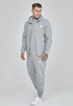 SikSilk Grey Essentials Full Zip Hoodie -Modern Men Wear Shop SS 26933 4