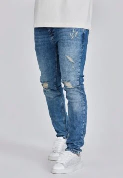 SikSilk Blue Distressed Slim Fit