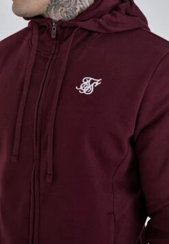 SikSilk Burgundy Essentials Full Zip Hoodie -Modern Men Wear Shop SS 26982 3
