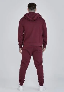 SikSilk Burgundy Essentials Full Zip Hoodie -Modern Men Wear Shop SS 26982 5