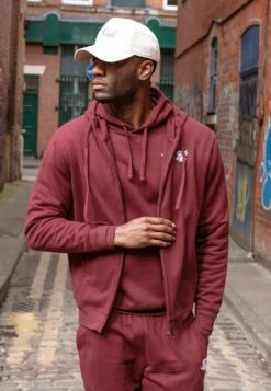 SikSilk Burgundy Essentials Full Zip Hoodie