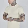 SikSilk Ecru Tech T-Shirt -Modern Men Wear Shop SS 27033 1