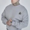 SikSilk Grey Oversized Sweater -Modern Men Wear Shop SS 27039 1