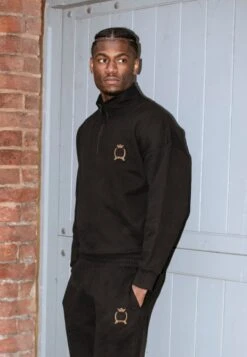 SikSilk Black Quarter Zip Sweater