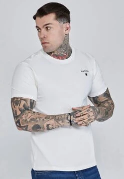 SikSilk White Relaxed Fit T-Shirt