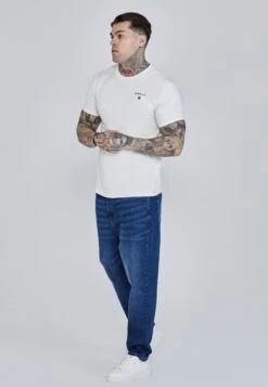 SikSilk White Relaxed Fit T-Shirt -Modern Men Wear Shop SS 27055 4