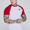 SikSilk White Red Raglan T-Shirt -Modern Men Wear Shop SS 27056 1