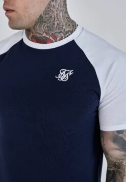 SikSilk Navy White Raglan T-Shirt -Modern Men Wear Shop SS 27057 3