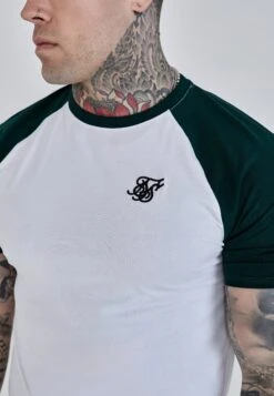 SikSilk White Green Raglan T-Shirt -Modern Men Wear Shop SS 27058 3