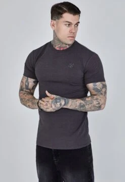 SikSilk Grey Roll Sleeve T-Shirt