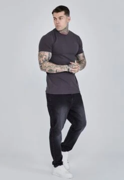SikSilk Grey Roll Sleeve T-Shirt -Modern Men Wear Shop SS 27064 4