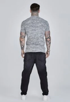 SikSilk Grey Rib Knit T-Shirt -Modern Men Wear Shop SS 27085 5