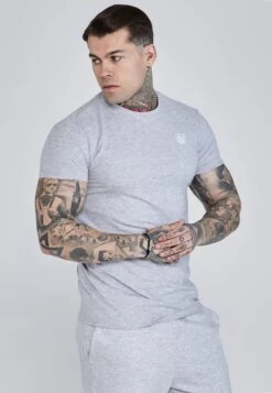 SikSilk Grey Marl Essentials T-Shirt