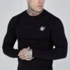 SikSilk Black Essentials Long Sleeve T-Shirt -Modern Men Wear Shop SS 27094 1