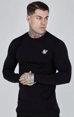 SikSilk Black Essentials Long Sleeve T-Shirt
