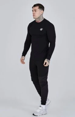 SikSilk Black Essentials Long Sleeve T-Shirt -Modern Men Wear Shop SS 27094 4