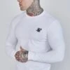 SikSilk White Essentials Long Sleeve T-Shirt -Modern Men Wear Shop SS 27095 1