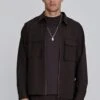 SikSilk Brown Full Zip Overshirt -Modern Men Wear Shop SS 27157 1