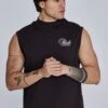 SikSilk Brown Sleeveless T-Shirt