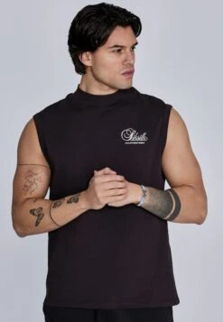 SikSilk Brown Sleeveless T-Shirt
