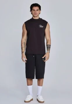 SikSilk Brown Sleeveless T-Shirt -Modern Men Wear Shop SS 27159 3
