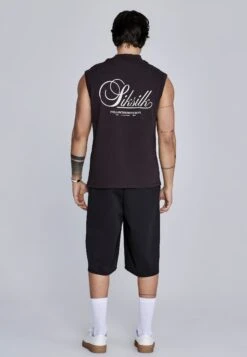 SikSilk Brown Sleeveless T-Shirt -Modern Men Wear Shop SS 27159 5