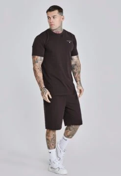SikSilk Brown T-Shirt And Shorts Set