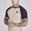 SikSilk Beige Brown Raglan T-Shirt