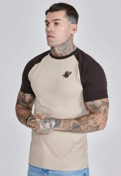 SikSilk Beige Brown Raglan T-Shirt