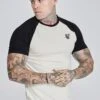 SikSilk Ecru Black Raglan T-Shirt -Modern Men Wear Shop SS 27238 1