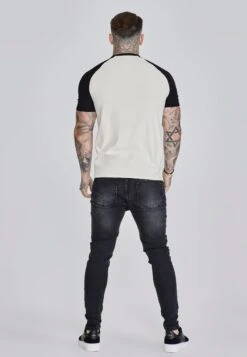 SikSilk Ecru Black Raglan T-Shirt -Modern Men Wear Shop SS 27238 5