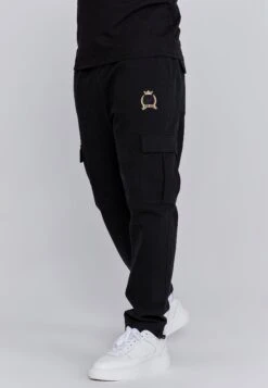 SikSilk Black Cargo Pants