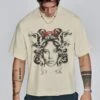 SikSilk Ecru Medusa T-Shirt -Modern Men Wear Shop SS 27245 1