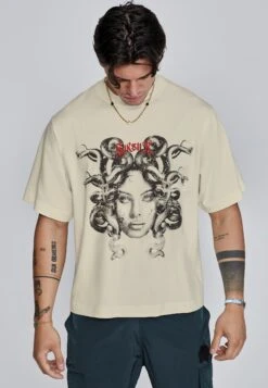 SikSilk Ecru Medusa T-Shirt