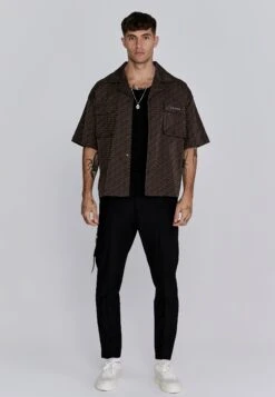 SikSilk Brown Utility Shirt -Modern Men Wear Shop SS 27249 3