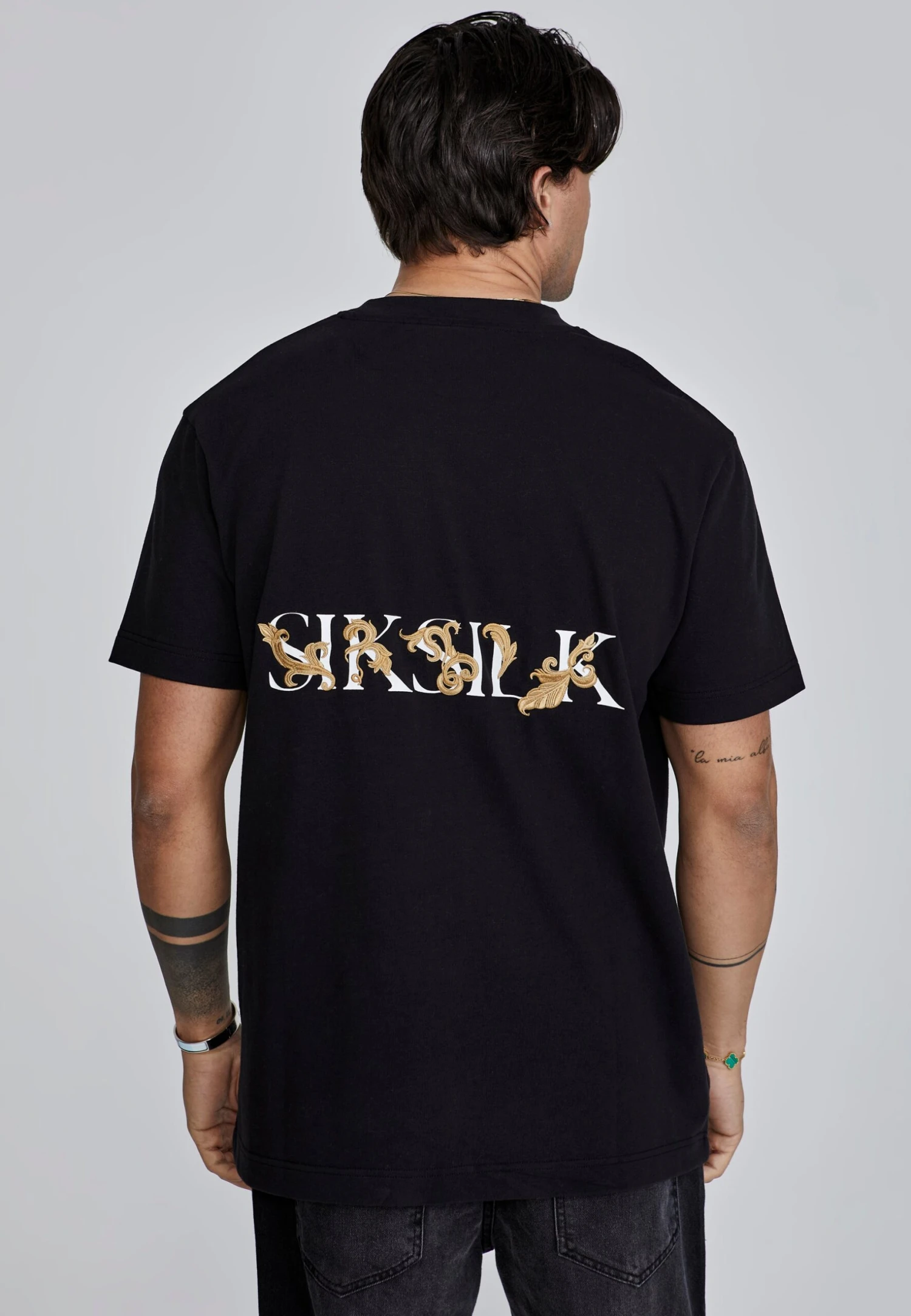 SikSilk Black Filigree T-Shirt
