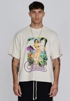 SikSilk Ecru Graphic T-Shirt