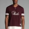 SikSilk Burgundy Football T-Shirt -Modern Men Wear Shop SS 27334 1