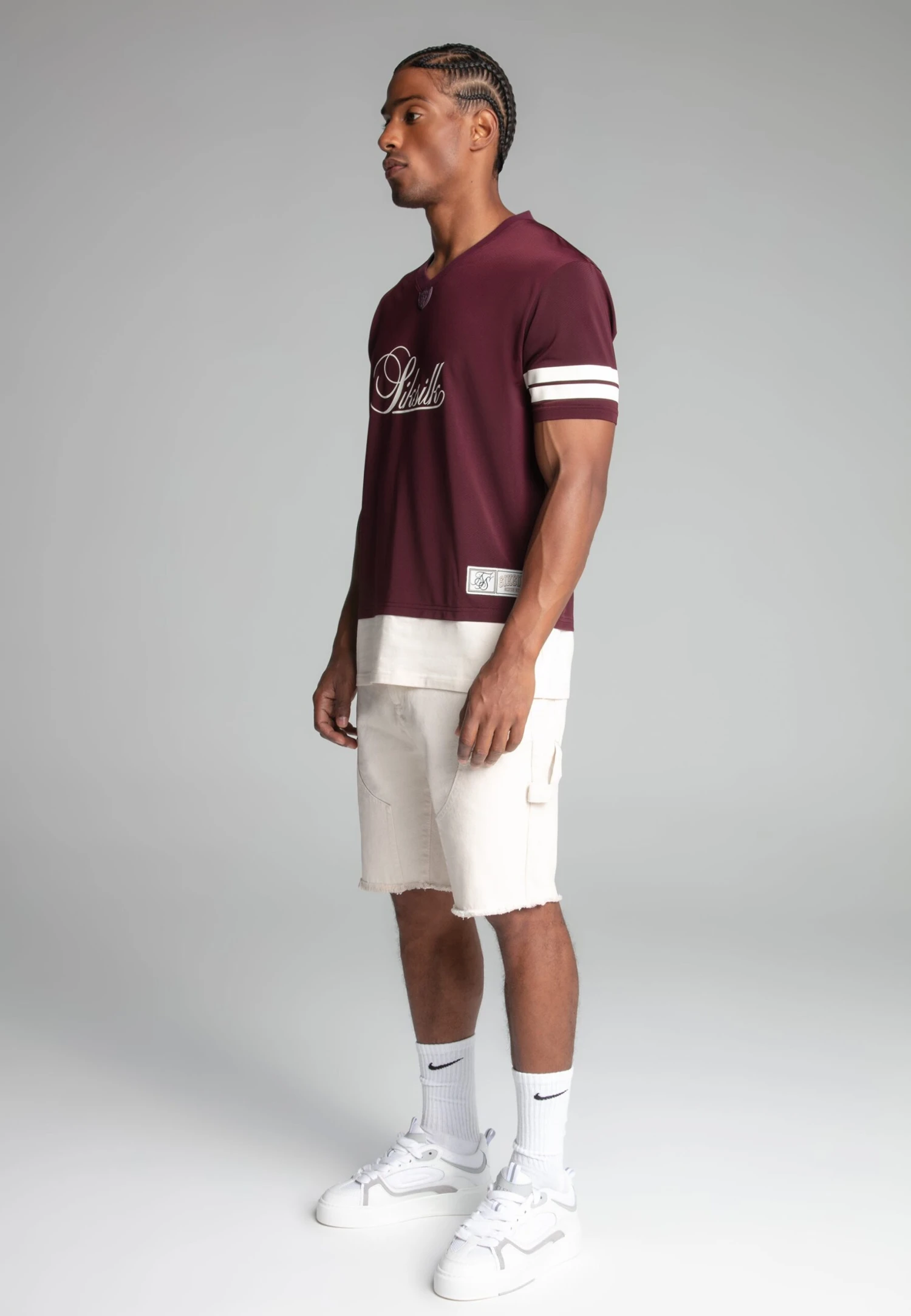 SikSilk Burgundy Football T-Shirt 3 SikSilk Burgundy Football T-Shirt - Image 2