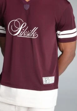 SikSilk Burgundy Football T-Shirt 8 SikSilk Burgundy Football T-Shirt -Modern Men Wear Shop SS 27334 3