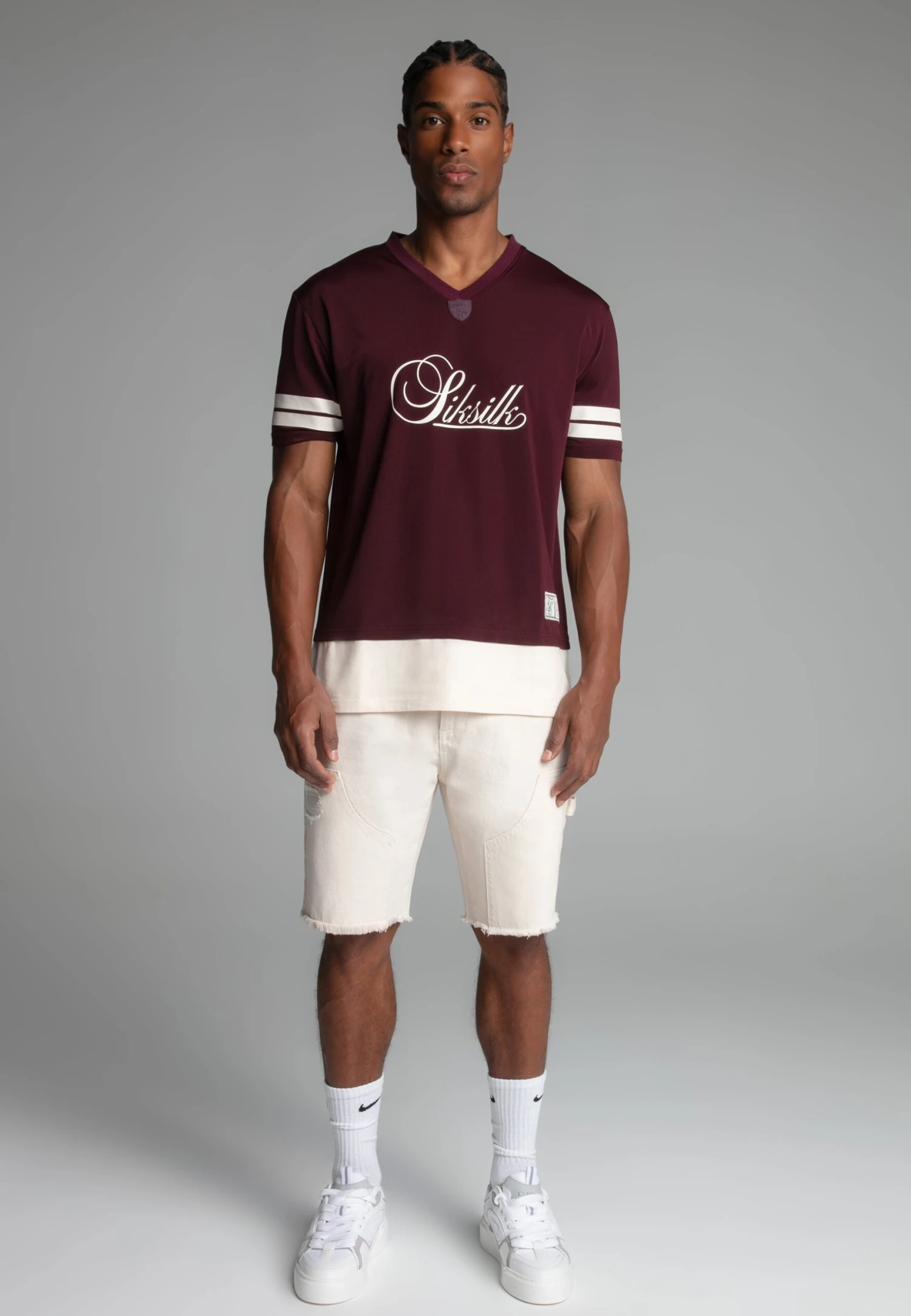 SikSilk Burgundy Football T-Shirt 5 SikSilk Burgundy Football T-Shirt - Image 4
