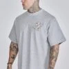 SikSilk Grey Marl Logo T-Shirt -Modern Men Wear Shop SS 27349 1