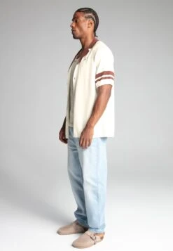 SikSilk Ecru Retro Resort Shirt -Modern Men Wear Shop SS 27357 2